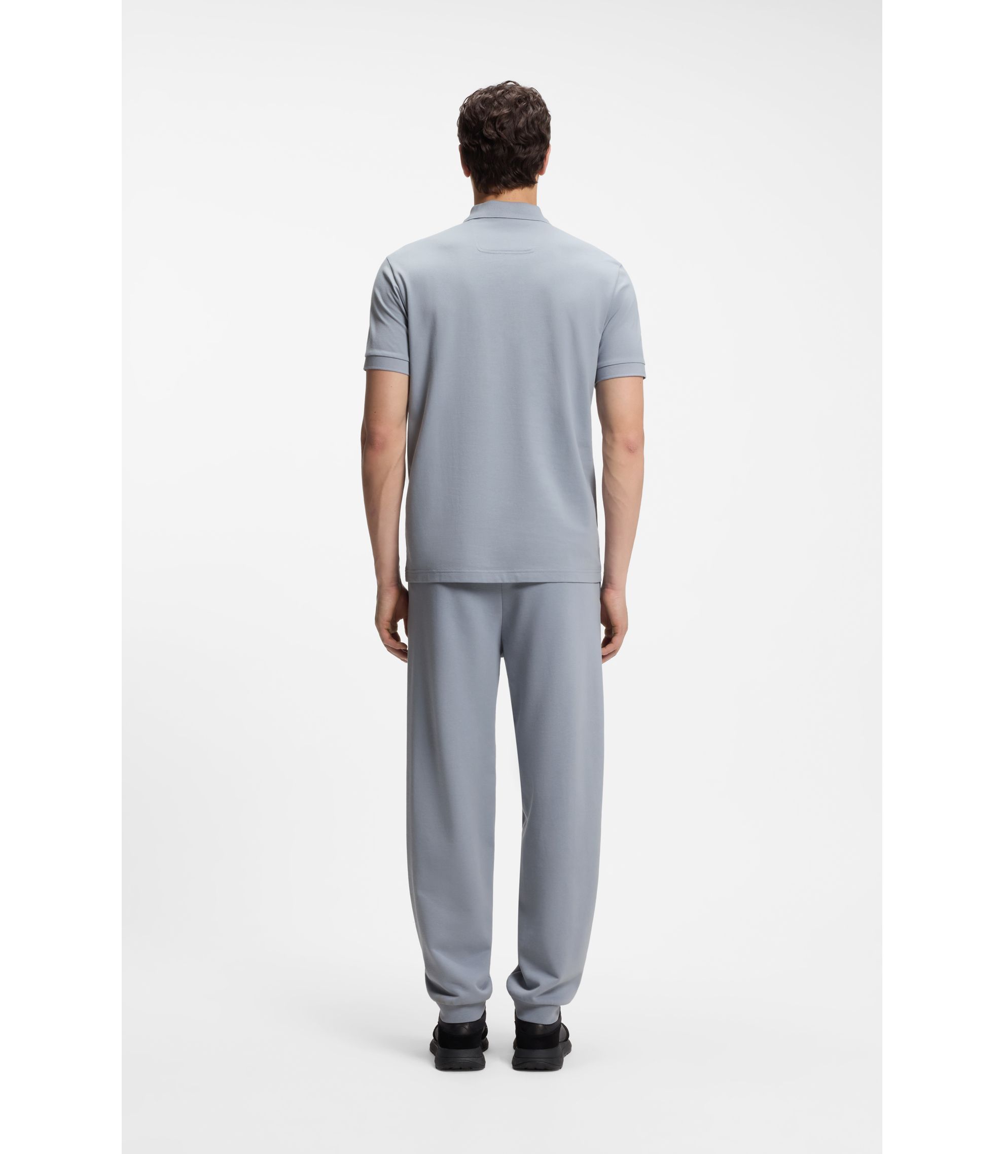 Polo en coton noir BOSS Paddy Structure