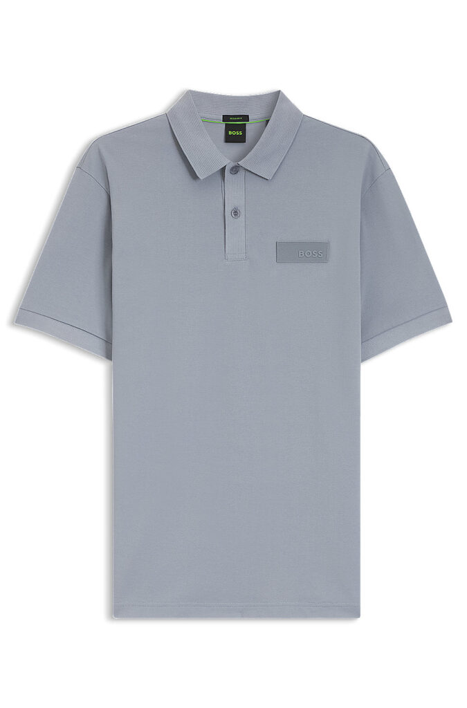 Polo en coton noir BOSS Paddy Structure