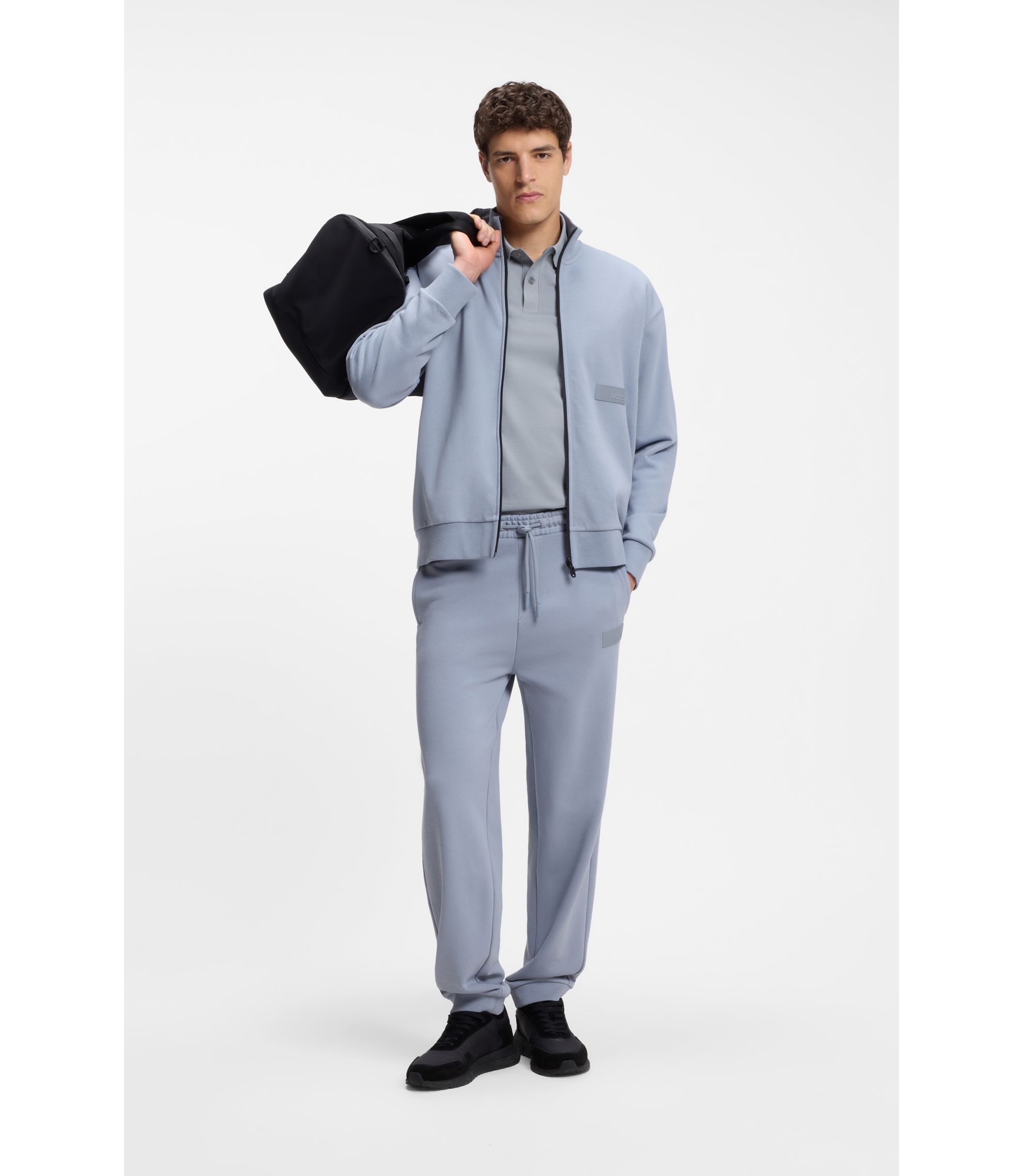 Polo en coton noir BOSS Paddy Structure