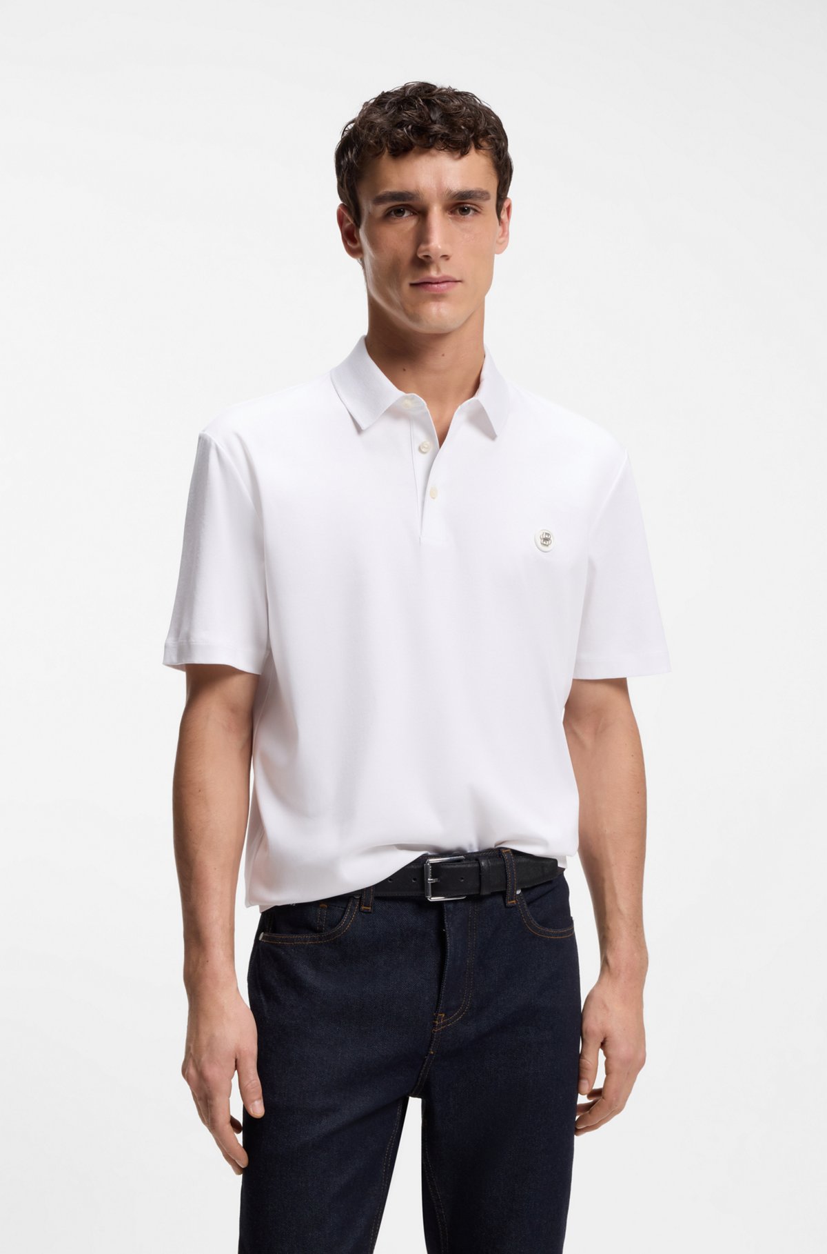 Polo en coton vert Hugo Boss