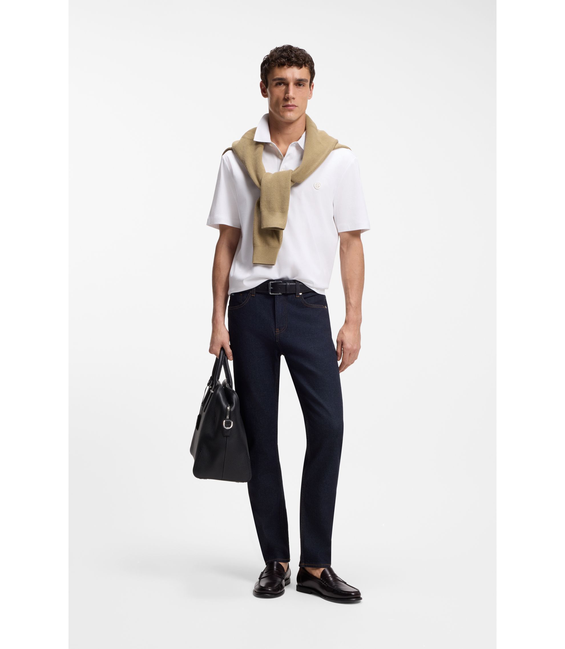 Polo en coton vert Hugo Boss